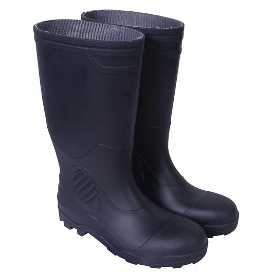 Bota de Seguridad PVC Caña Alta Negra con Puntera